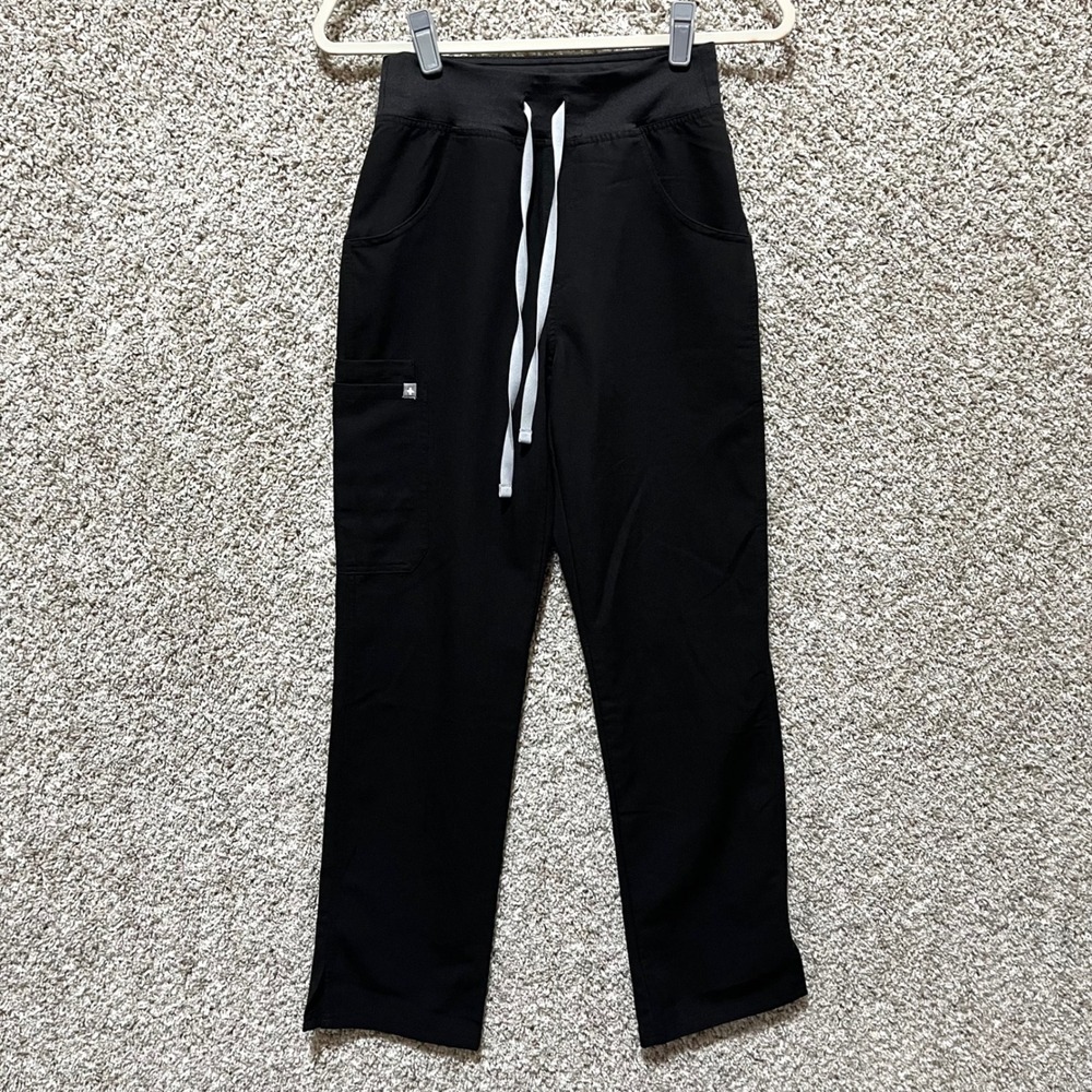 FIGS Scrub Pants Women's XS Black High-Waisted Kade Cargo